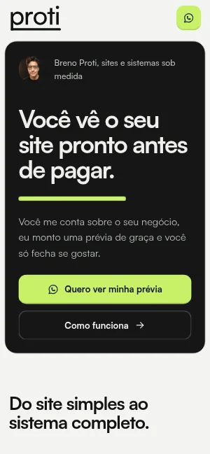 O site no celular